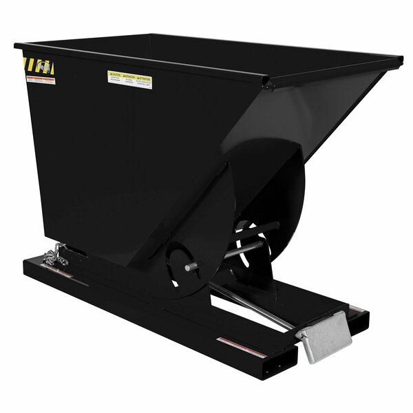 Vestil Heavy Duty Self-Dump Hopper .75 Cubic Yard 6000 lb Black Semi Gloss D-75-HD-BLK-SG